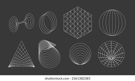 colección de formas geométricas de cuadrícula vectorial