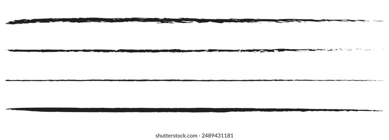 Collection of vector grunge brush strokes isolated on white. Vector illustration. Black line, grunge brush stroke. Eps 10.