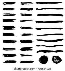 Collection of vector grunge brushes for creating logos and headers