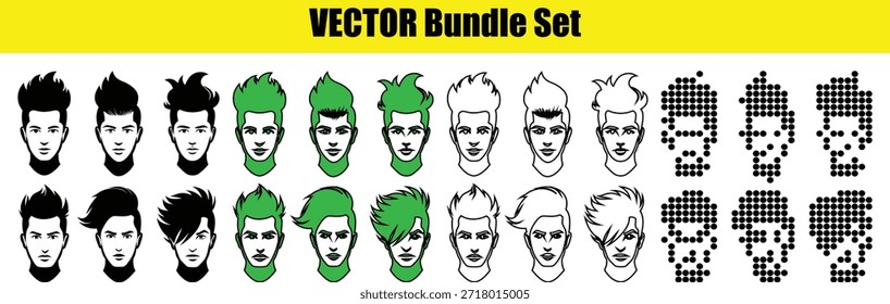 Colección de estilos de cabello de Vector
