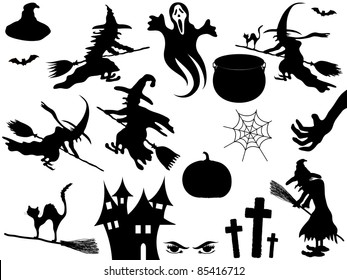 Collection of vector Halloween elements