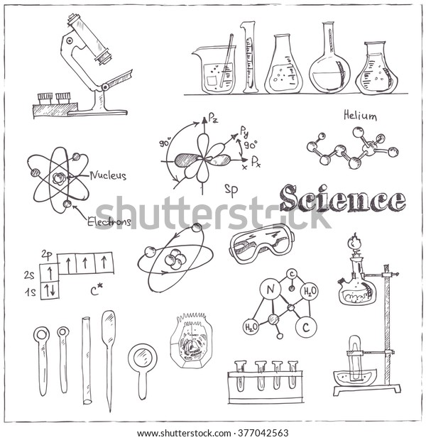 Collection Vector Hand Drawn Doodle Science Stock Vector (Royalty Free ...