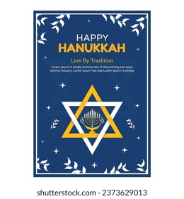 Collection of vector hand drawn flat hanukkah templates