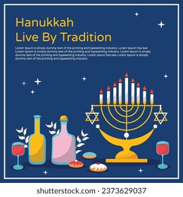 Collection of vector hand drawn flat hanukkah templates