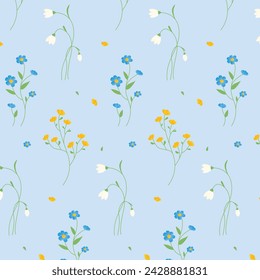 Colección de dibujos de flores dibujadas a mano vectoriales. patrón de hermosas plantas de flores, elementos lindos dibujados a mano florales sobre fondo transparente
