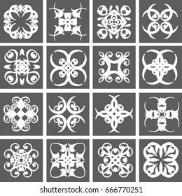 Collection of vector hand drawn geometric elements, logo design,icons, patterns. Abstract signs of symbols, stylized stars, spiral, set of laces.Vintage. Wicker lines. Doodles.Swirls.Tattoo designs.