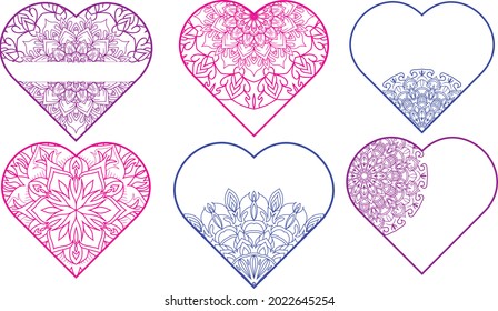 Collection Of Vector Hand Drawn Hearts frame