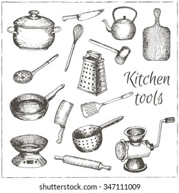 Colección de herramientas vectoriales de cocina.