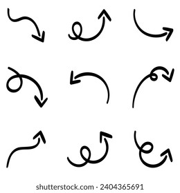 collection of vector hand-drawn arrows