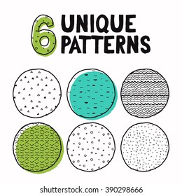 Collection of vector handmade seamless patterns. Perfect for creating greeting cards, posters, backgrounds, business cards and more...