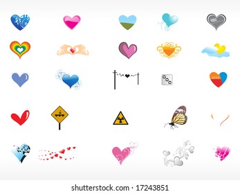 collection of vector heart icons set