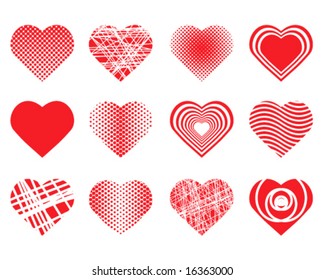 collection of vector hearts