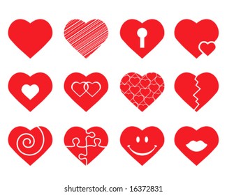 collection of vector hearts