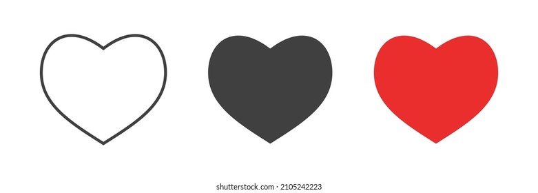 colección de corazones vectoriales sobre fondo blanco