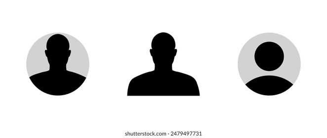 Collection of vector human avatars.  Illustration for user profile. Portrait symbol. round image, profile of a person, man. Anonymous. EPS10
