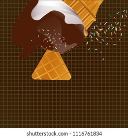 Collection vector ice cream Home Made background. illustrations isolated.