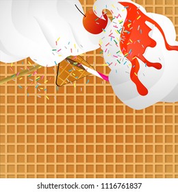 Collection vector ice cream Home Made background. illustrations isolated.