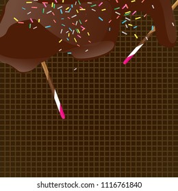 Collection vector ice cream Home Made background. illustrations isolated.