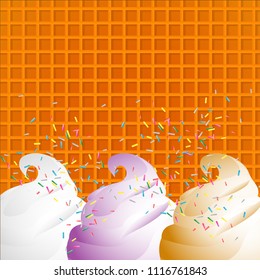 Collection vector ice cream Home Made background. illustrations isolated.
