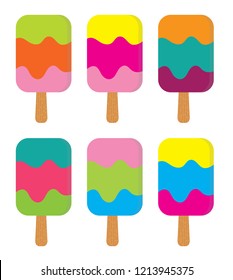 Collection of vector ice cream illustrations isolated on white