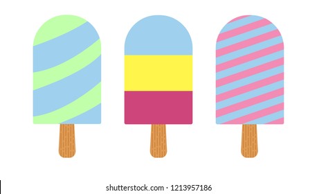 Collection of vector ice cream illustrations isolated on white