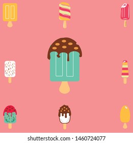 Collection of vector ice cream illustrations drawn by hand isolated on background - Vector