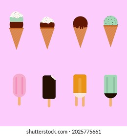 Collection of  vector ice cream illustrations