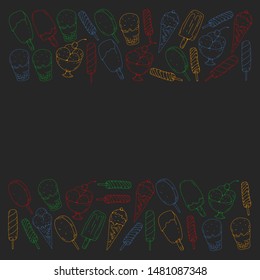 Collection of vector ice creams. Pattern for banners, posters