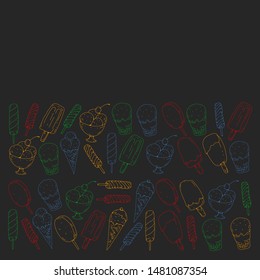 Collection of vector ice creams. Pattern for banners, posters