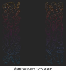 Collection of vector ice creams. Pattern for banners, posters