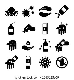 collection of vector icons a collection of corona virus prevention