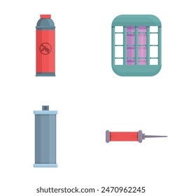 Collection of vector icons depicting urban elements, including a fire hydrant and a window