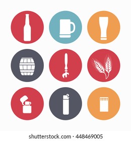 Collection of vector icons for drinking.