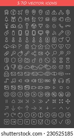 collection of vector icons hand-drawn effect. vector illustration.