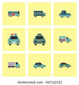 Collection of vector icons and illustration car silhouette
