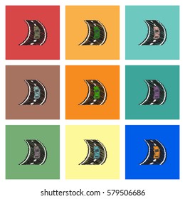 Collection of vector icons and illustration car cornering