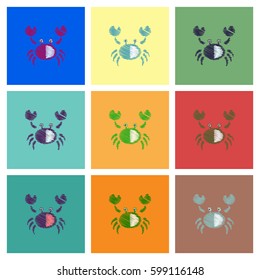 Collection of vector icons and illustration crab silhouette