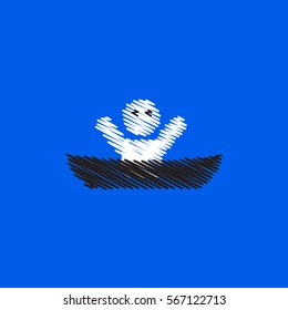 Collection of vector icons and illustration man silhouette and boat