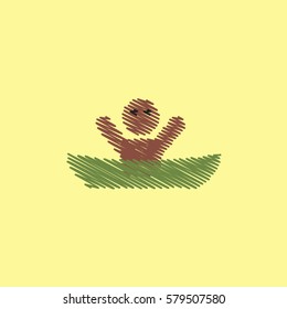Collection of vector icons and illustration man silhouette and boat