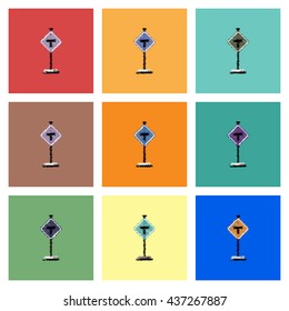 Collection of vector icons and illustration road sign