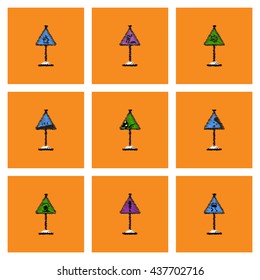 Collection of vector icons and illustration road signs
