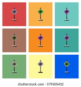 Collection of vector icons and illustration road sign