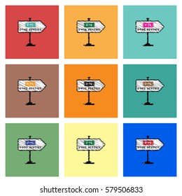 Collection of vector icons and illustration road sign