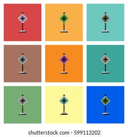 Collection of vector icons and illustration road sign