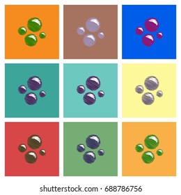 Collection of vector icons and illustration sea bubbles