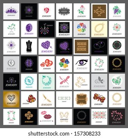 Collection of vector icons jewelry, gold jewelry