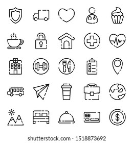 a collection of vector icons with a lifestyle theme