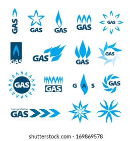 collection of vector icons of natural gas