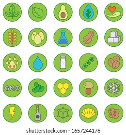 collection of vector icons for natural product brands