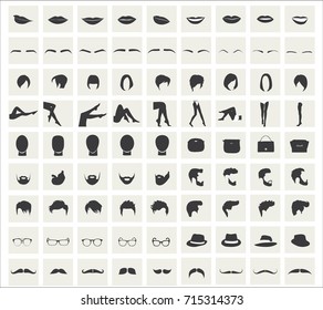 Collection of vector icons on fashion themes 